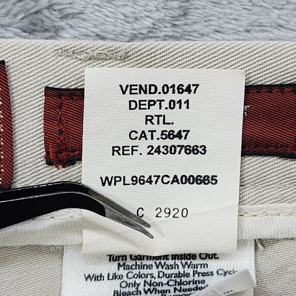 Vintage Eddie Bauer Pants Womens 14 Tan Khaki Comfort Waist High Rise Tapered - Picture 9 of 16